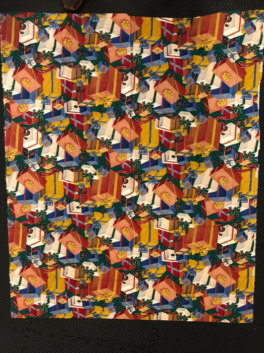 Christmas Present Fabric, 1/2 Yard, Vintage Fabric