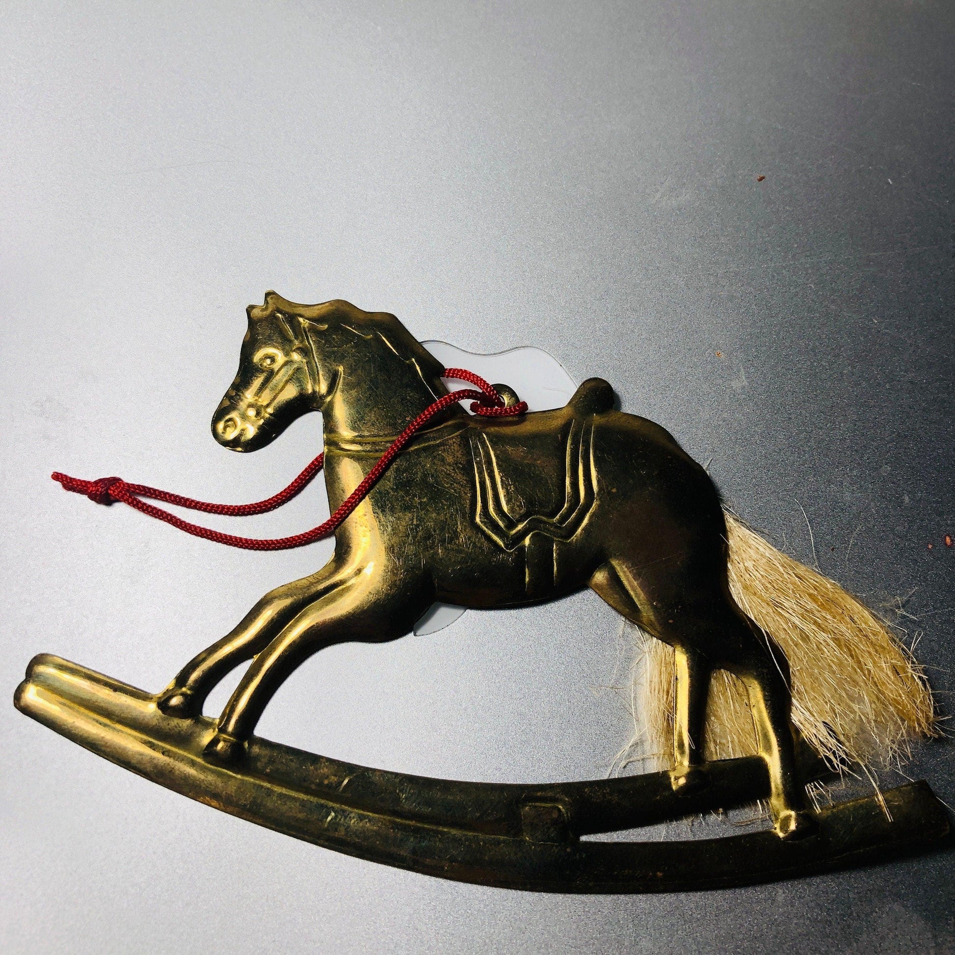 Dept. 56, Brass Rocking Horse, Vintage Christmas Ornament, Hong Kong