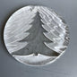 Christmas Tree in Frosted 1/2 Inch Thick 5 Inch Round Clear Glass Vintage Wall Hanging/Ornament