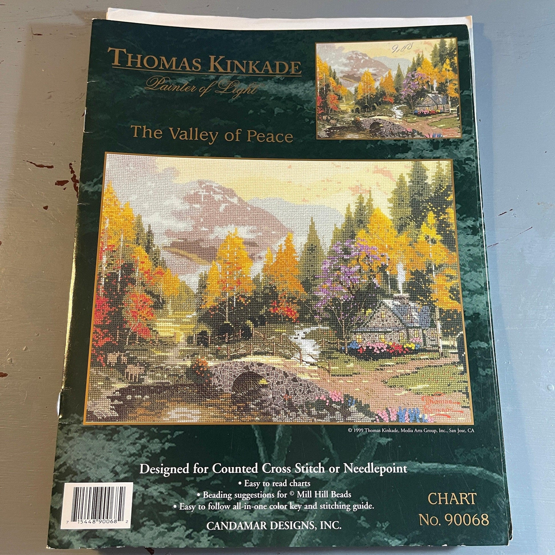 Thomas Kinkade, Painter of Light,  The Valley of Peace, 90068, Vintage 1999, Counted Cross Stitch, or Needlepoint Chart*