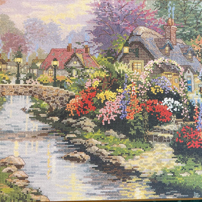 Thomas Kinkade, Painter of Light, Lamplight Bridge, 90067, Vintage 1999, Counted Cross Stitch, or Needlepoint Chart*