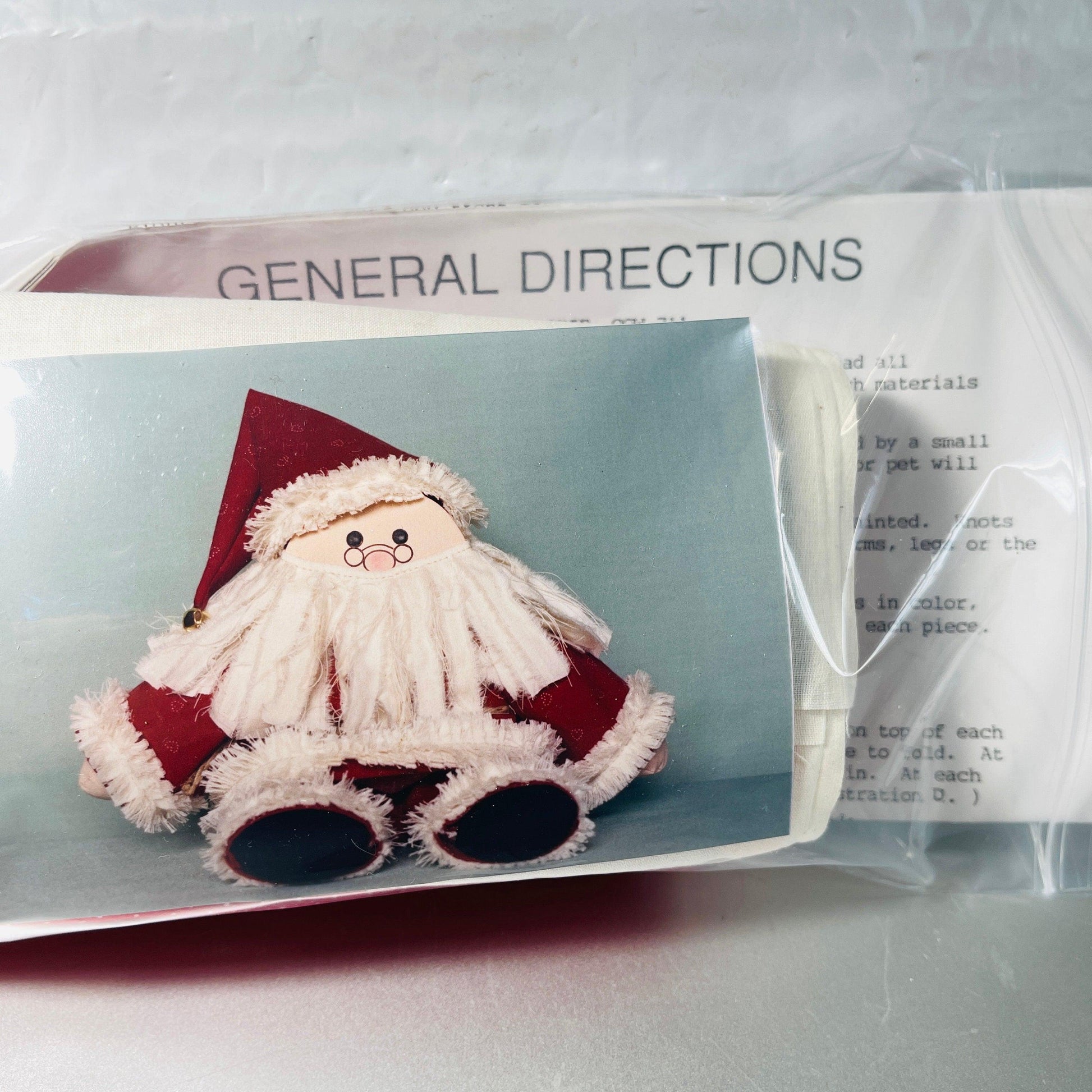 Santa Claus vintage wooden and fabric sewing Kit