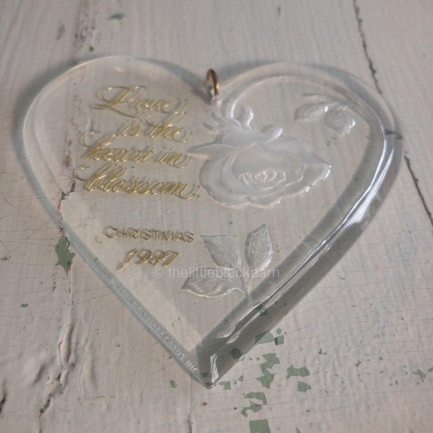 Hallmark, Heart In Blossom, Dated 1987,  Acrylic Keepsake Ornament, QX3727*