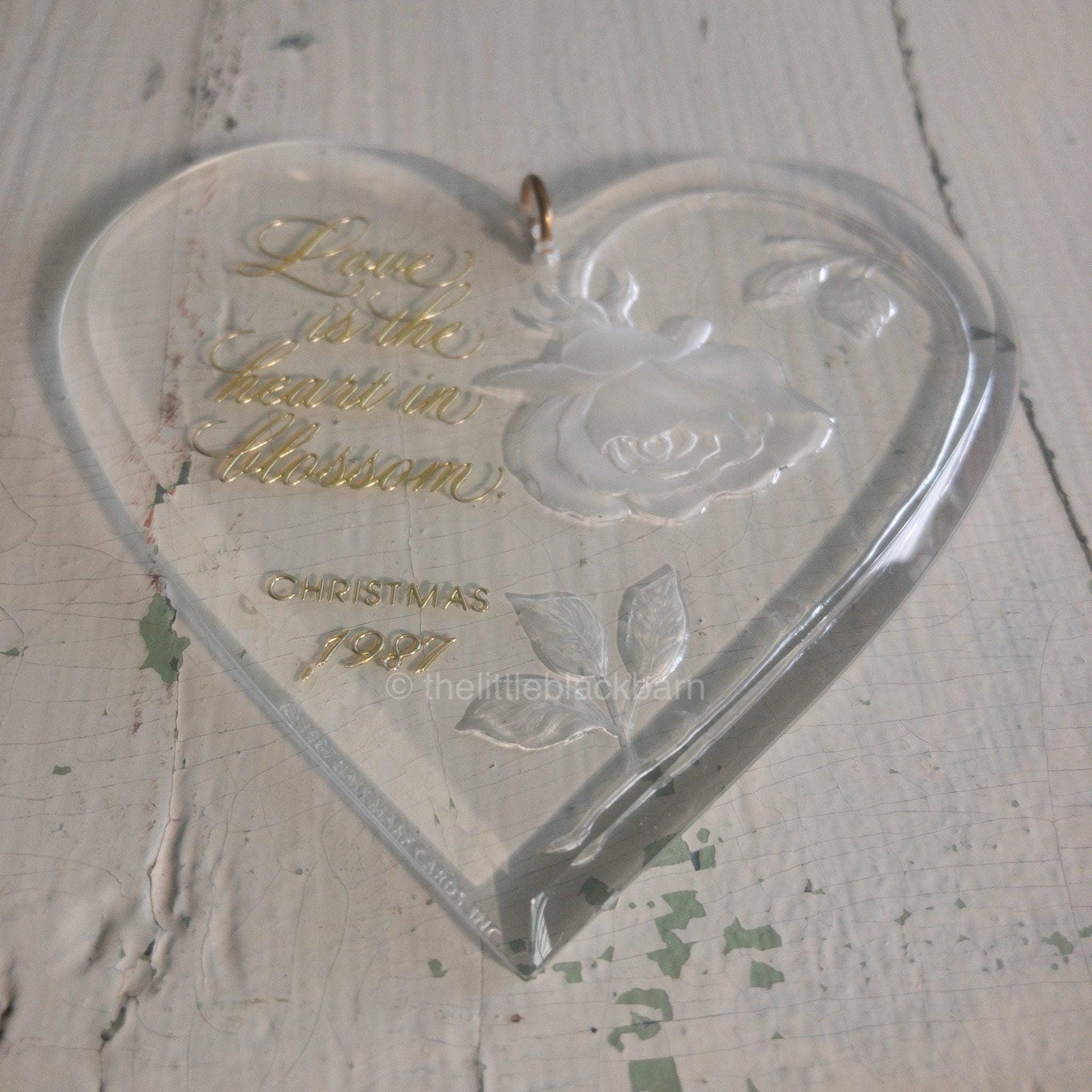 Hallmark, Heart In Blossom, Dated 1987,  Acrylic Keepsake Ornament, QX3727*