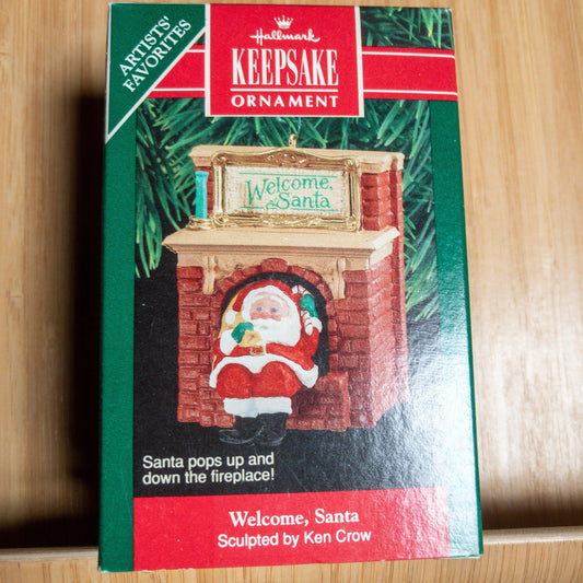 Hallmark, Welcome, Santa , Vintage 1990, Keepsake Ornament, QX4773