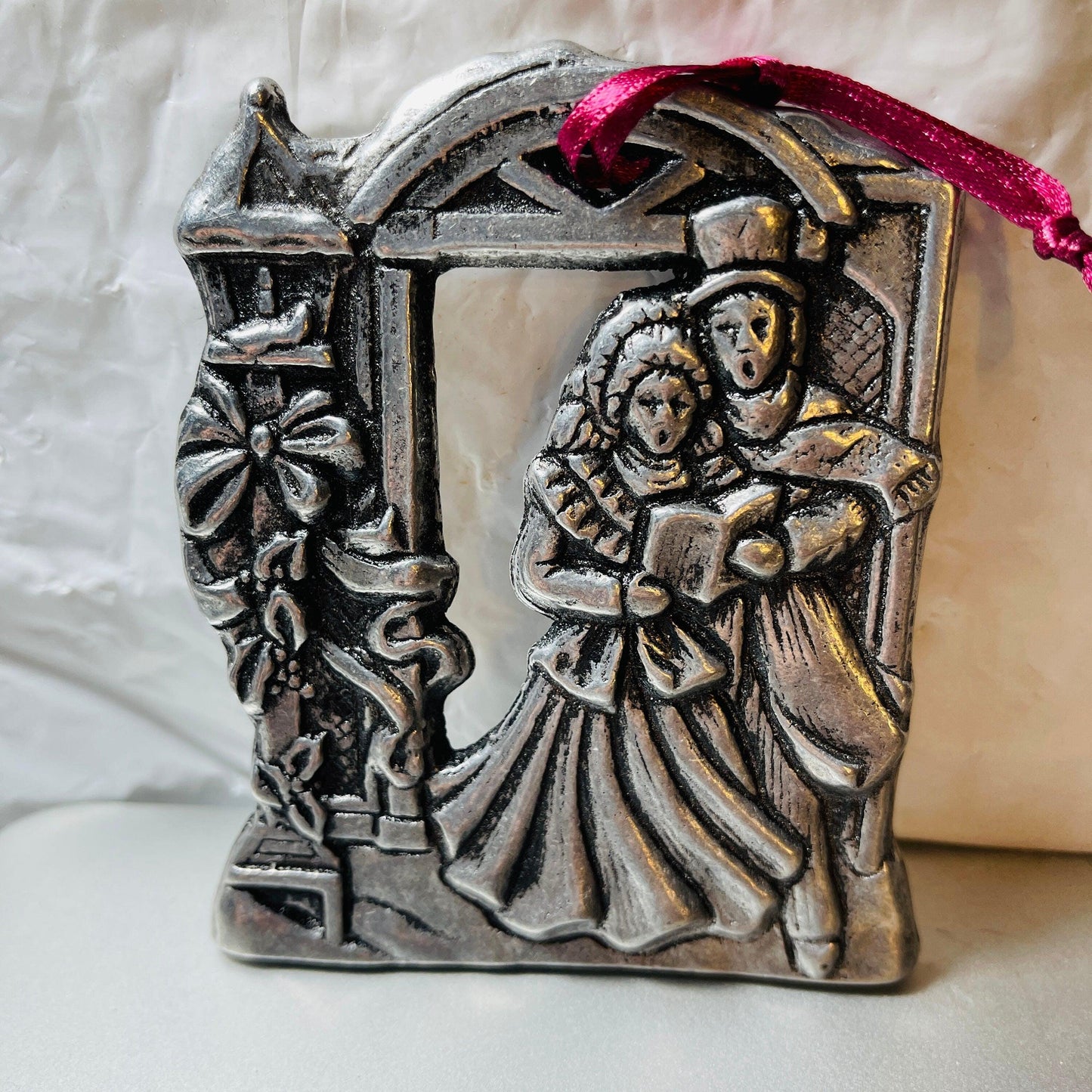 Pewter, Choice of Carolers or Santa Ornaments