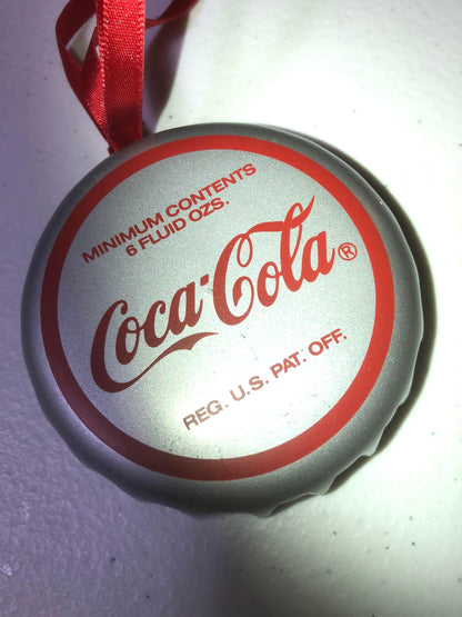 Coca Cola, Polar Bear, Coke Bottle Cap, Vintage 1994, Christmas Ornament