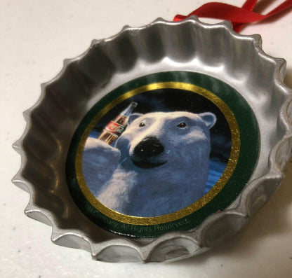 Coca Cola, Polar Bear, Coke Bottle Cap, Vintage 1994, Christmas Ornament