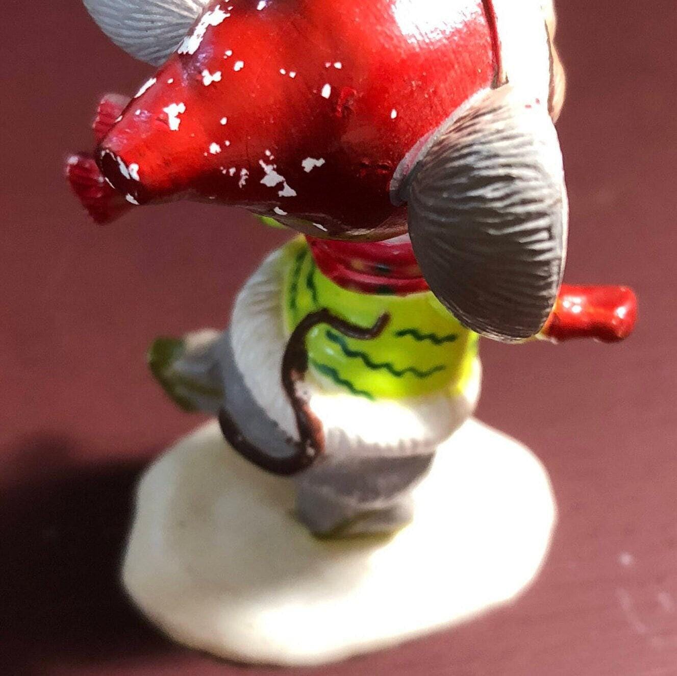 Ice Skating Mouse, Vintage Molded Christmas Ornament