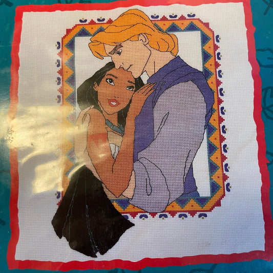 Disney's Pocahontas First Embrace 37007 Counted Cross Stitch Kit, Stitched On 14 Count White AIDA