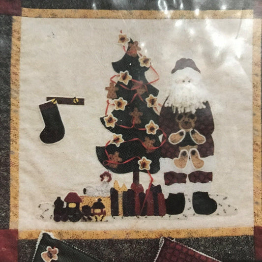 Santa is on the Way Wall Quilt and Stocking pattern - thelittleblackbarn