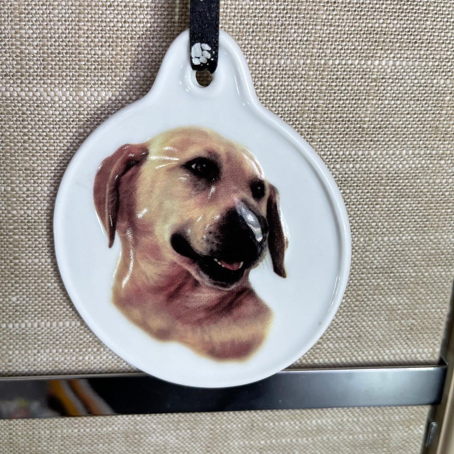 BowWowMeows Yellow Labrador Retriever vintage keepsake ornament