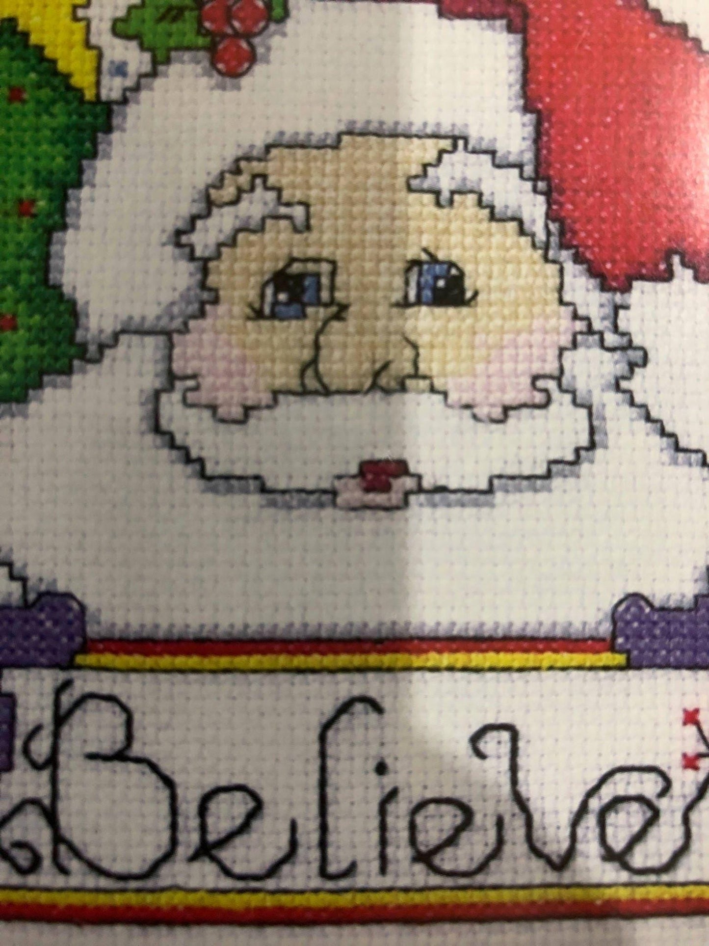 Bucilla, Believe Santa Claus  Counted Cross Stitch Kit finished size 5 by 7 inches