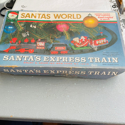 Kurt S. Adler, Santa&#39;s World, Santa&#39;s Express Train, Sleigh & Caboose handcrafted in Wood