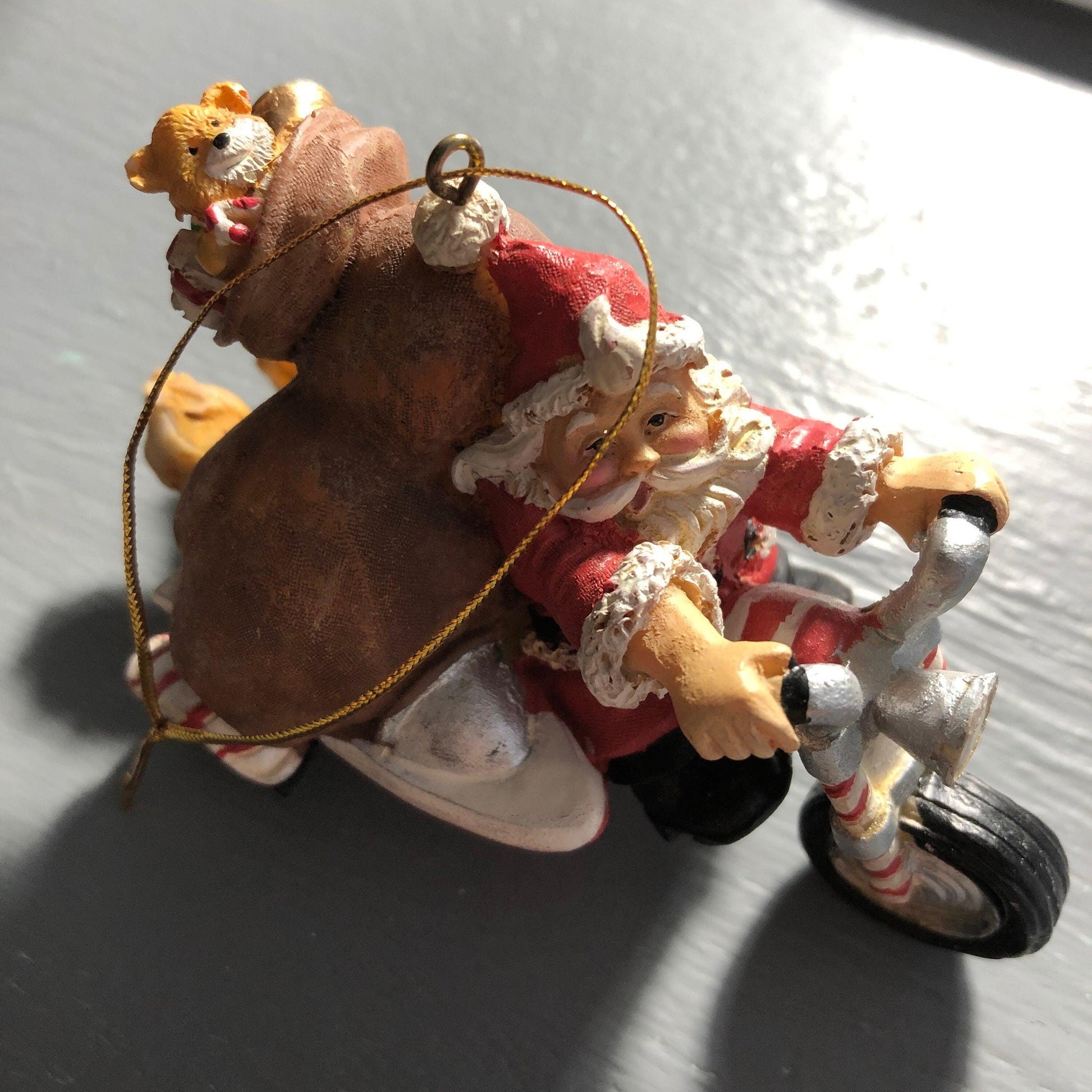 Motorcycle, Set of 5, Santa, Christmas, Themed Ornaments