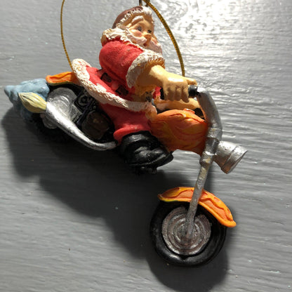 Motorcycle, Set of 5, Santa, Christmas, Themed Ornaments