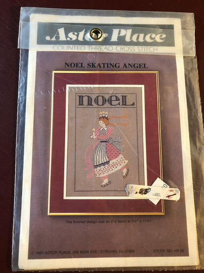 Astor Place, Noel, Skating Angel, Vintage 1987, Counted Cross Stitch Pattern