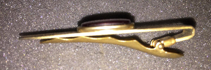 Anson Tie clip 1960s 70s era, Great For Santas Tie!, Vintage Collectible good condition* *gold plated with a red translucent glass