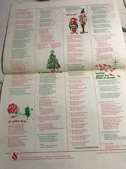 Christmas Sing Along with 8 The Carolers&#39; Companion song sheet Vintage 1960s