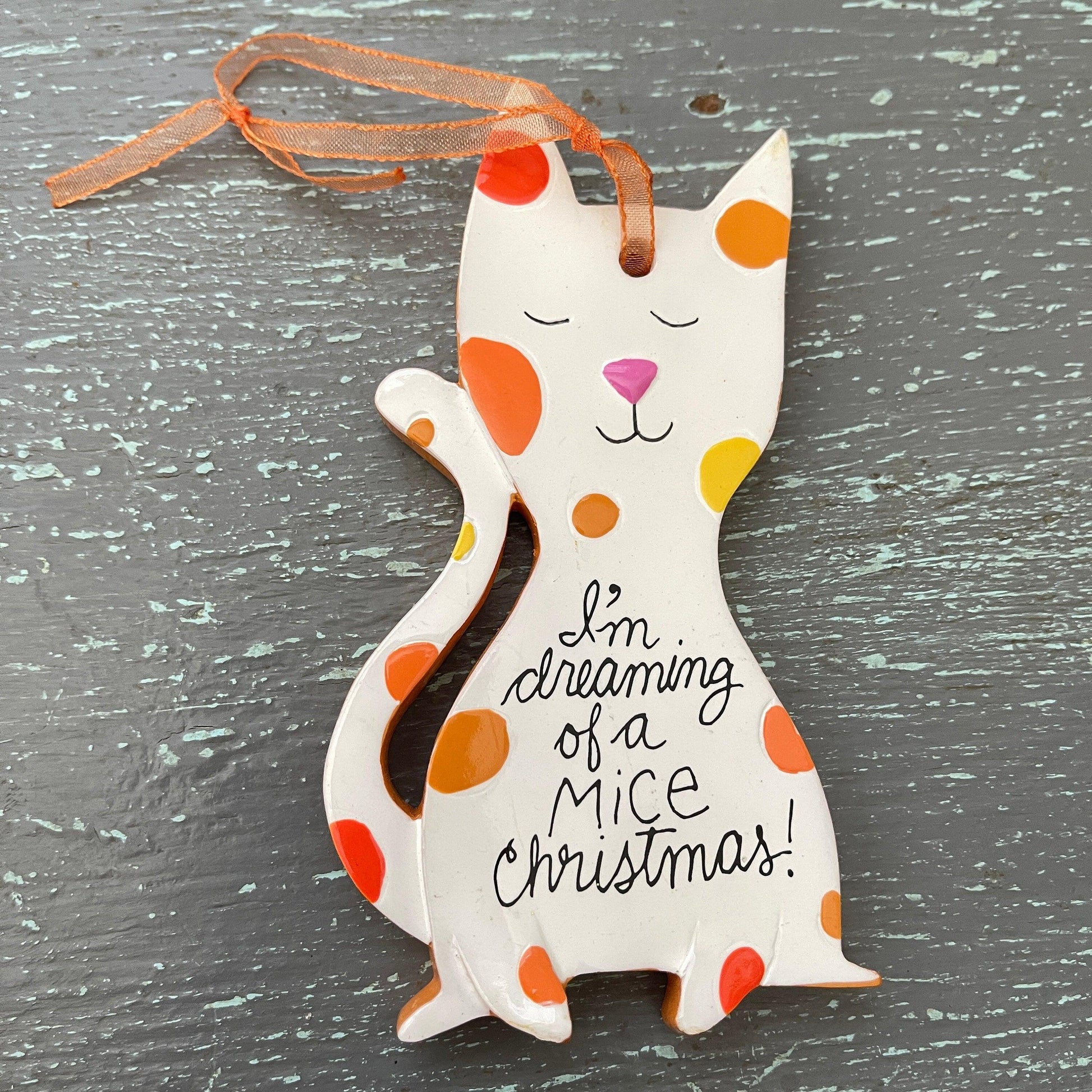 Hallmark, I&#39;m Dreaming Of a Mice Christmas!!, Kitten Shaped Porcelain Keepsake Ornament