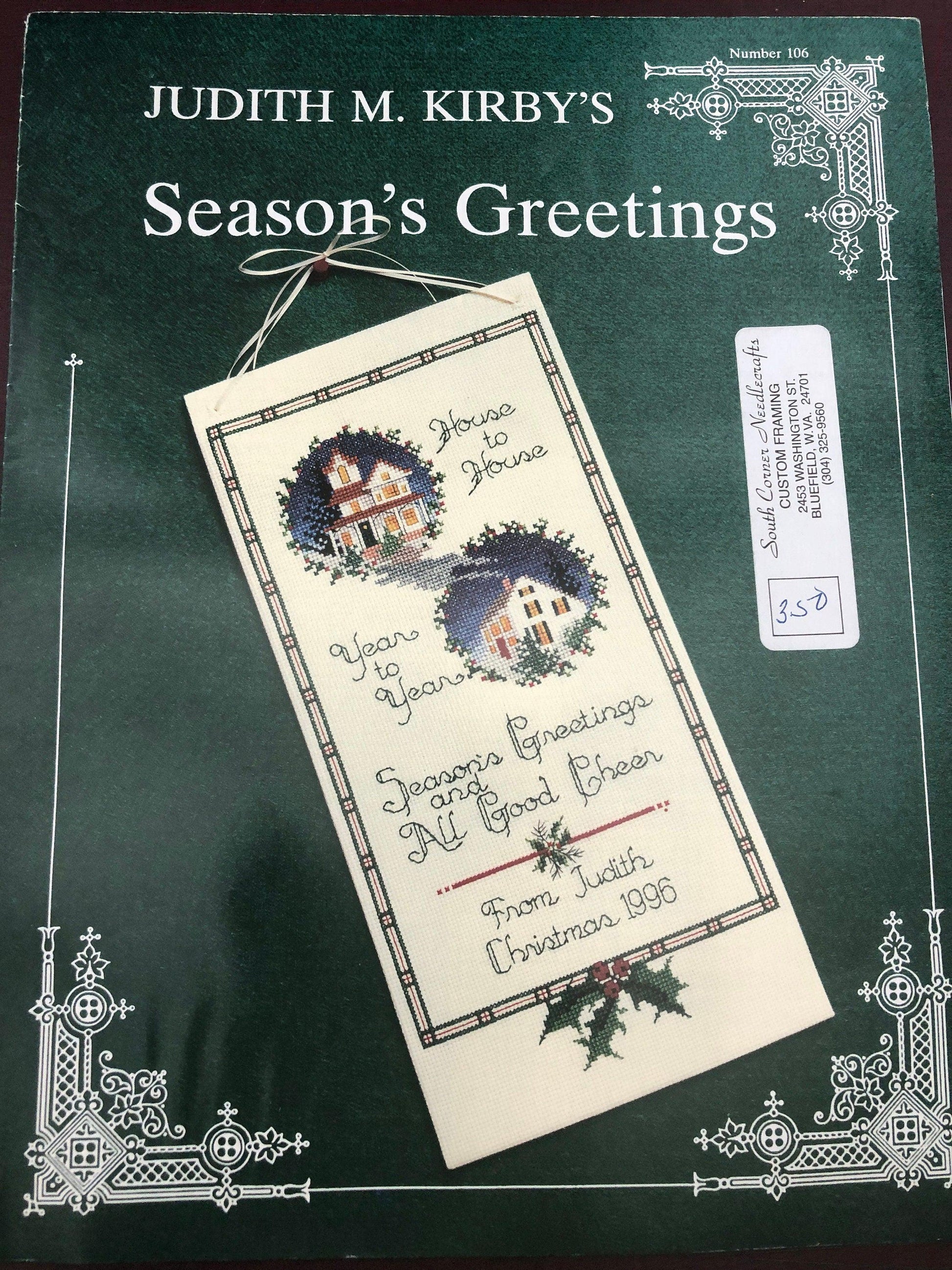 Judith M. Kirby&#39;s, Seasons&#39;s Greetings, Vintage 1996, Christmas, Counted Cross Stitch Pattern, Very Hard to Find