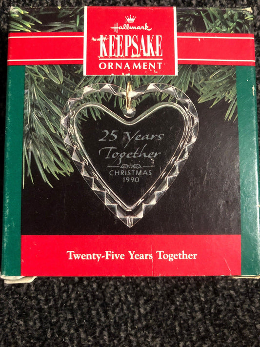 Hallmark, 25 Years Together, Dated 1990, Keepsake Ornament, QX489-6