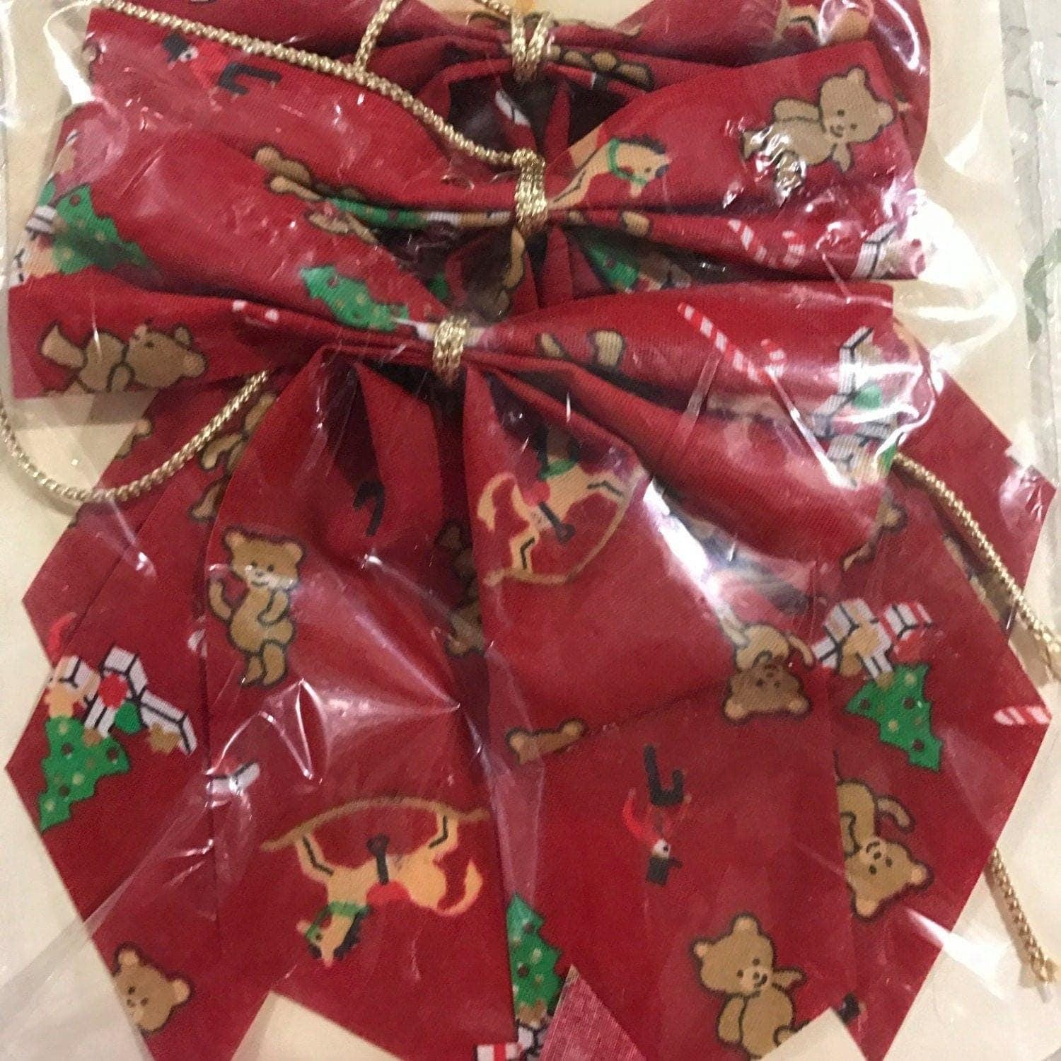 All Purpose Christmas Set Of 3 Vintage pre made bows