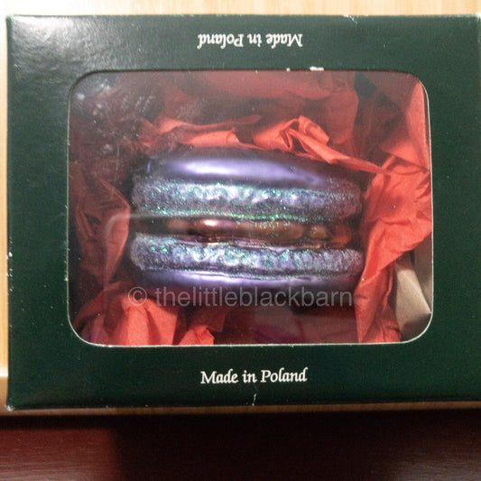 Handcrafted Ornament From Poland, Looks Like a Purple Hamburger Or Cookie