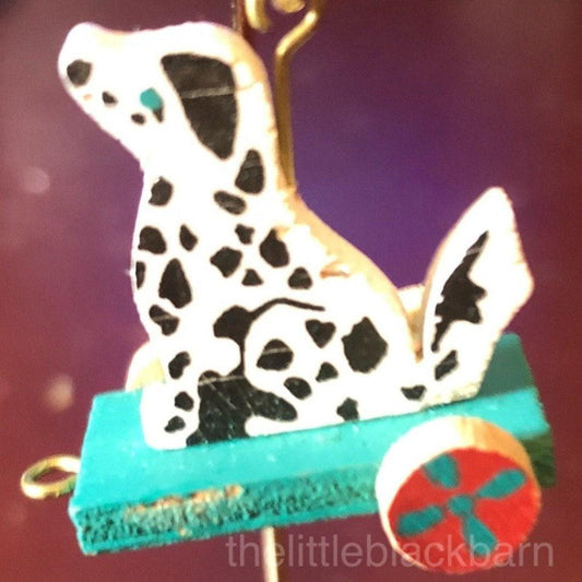 Hallmark, Puppy Cart, Miniature, Vintage 1989, Keepsake Ornament, QXM5715