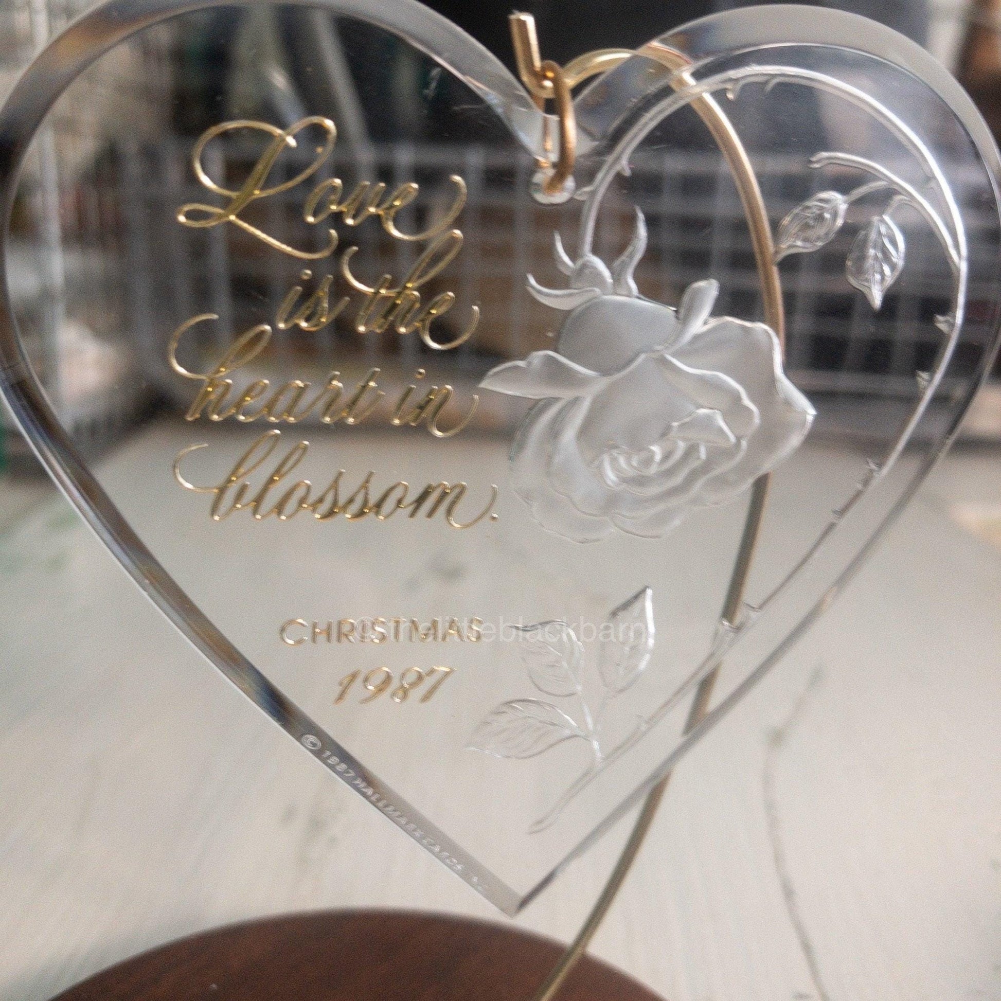 Hallmark, Heart In Blossom, Dated 1987,  Acrylic Keepsake Ornament, QX3727*