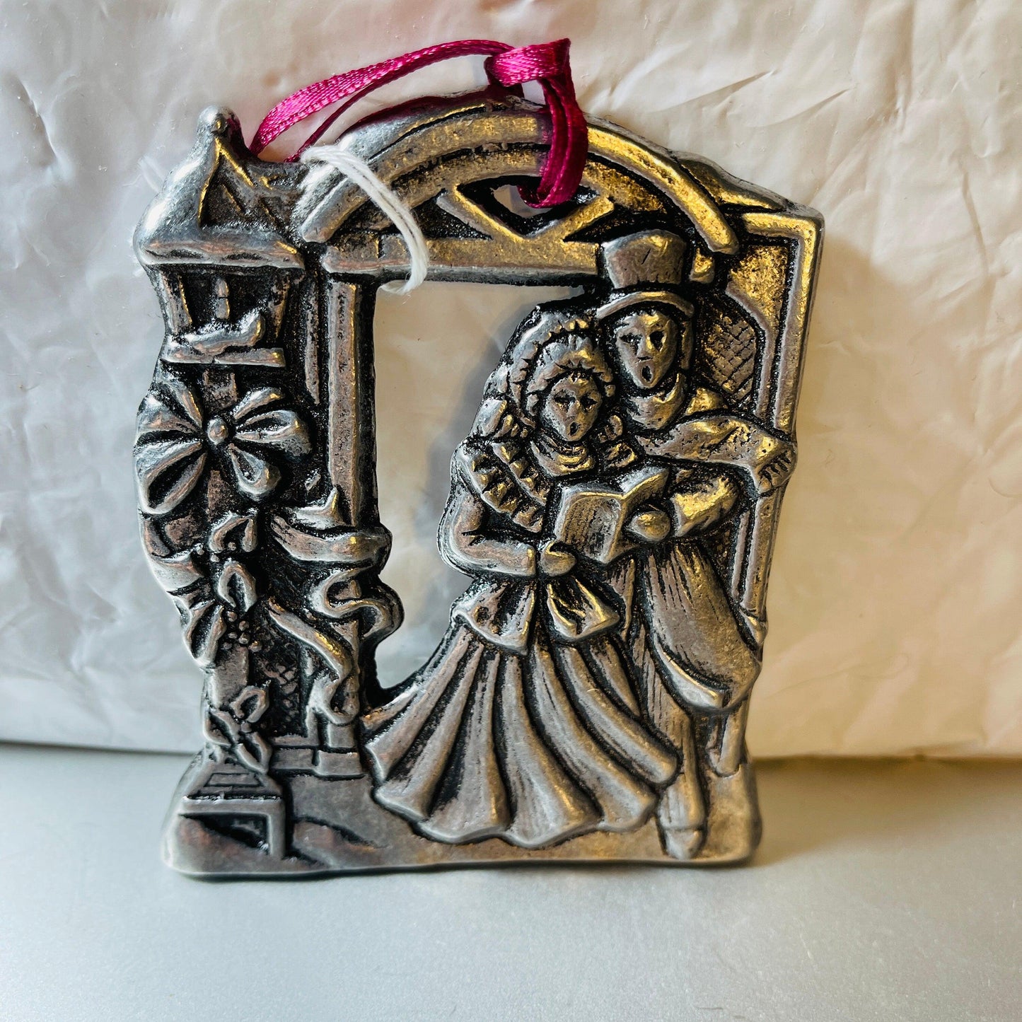 Pewter, Choice of Carolers or Santa Ornaments