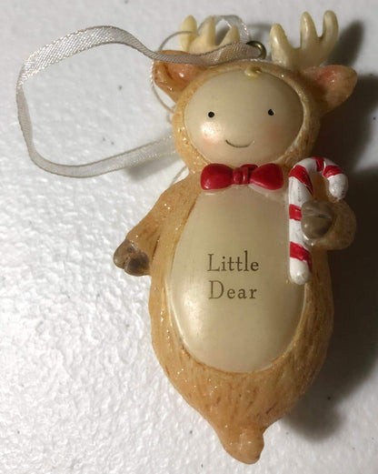 Little Reindeer with Candy Cane, Vintage Christmas Ornament