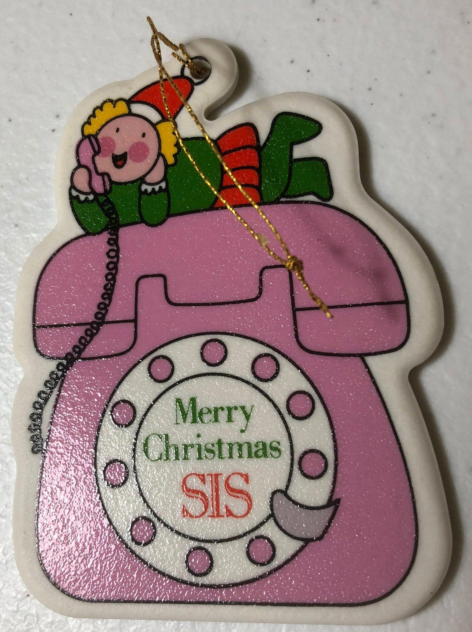 Merry Christmas &quot;SIS&quot; Avon Gift Collection, Vintage, Christmas Tree Ornament