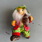 Elf running with the football paper mache&#39; art-craft vintage  Christmas  ornament