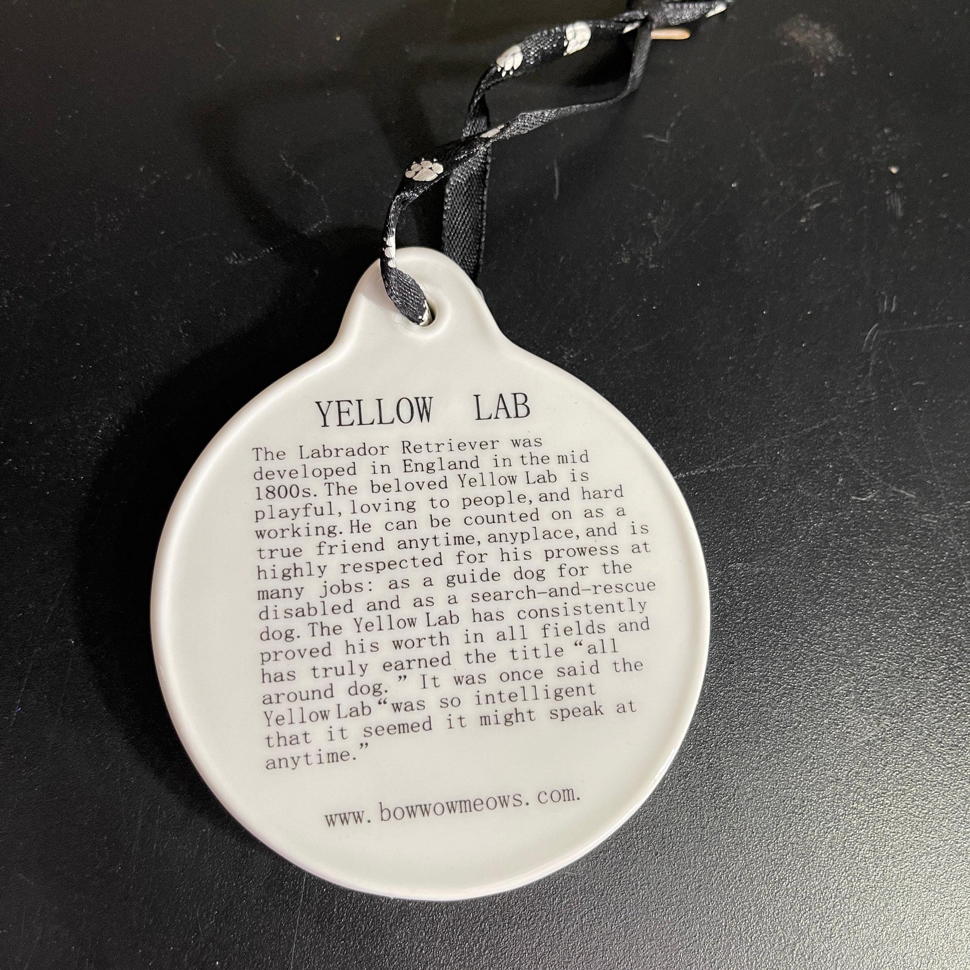BowWowMeows Yellow Labrador Retriever vintage keepsake ornament