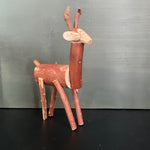 Wonderful wooden antlered whitetail deer handmade folk-art figurine