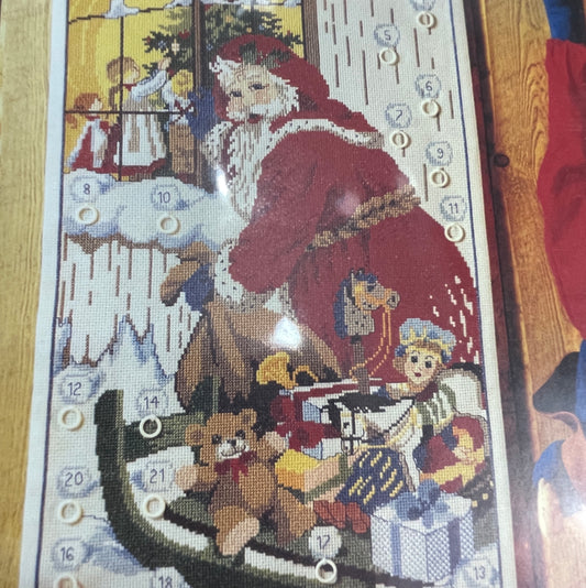 Ohlenschlager Designs Santa with a Toy Sled Full of Toys 66201 Vintage Cross Stitch Chart Denmark