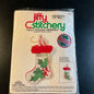 Jiffy Stitchery Holly Stocking 3D ornament 3.5 inch vintage 1978 printed needlecraft kit