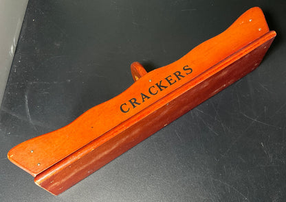Charming cracker caddy divided wooden cracker serving tray vintage kitchen collectible