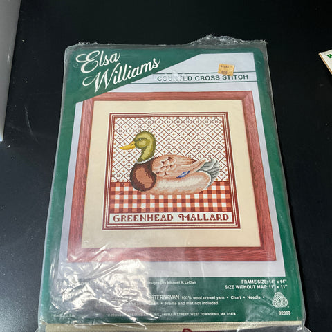 Elsa Williams Greenhead Mallard vintage counted cross stitch kit*