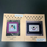 Val's little Stuff Snowman duo More Snow & Forest Friends counted cross stitch chart