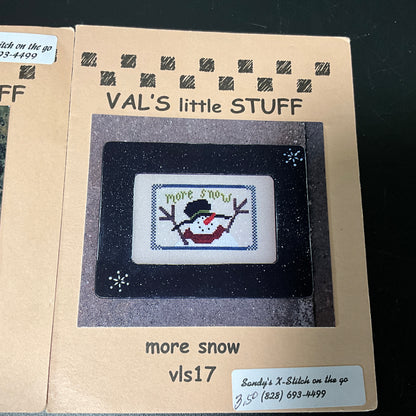 Val's little Stuff Snowman duo More Snow & Forest Friends counted cross stitch chart