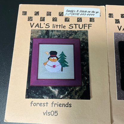 Val's little Stuff Snowman duo More Snow & Forest Friends counted cross stitch chart