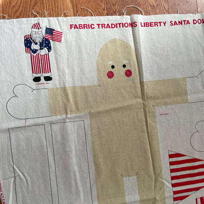 Fabric Traditions set of 2 Liberty Humpty Dumpty 1990 and Liberty Santa Doll 1991 Vintage Fabric Panels