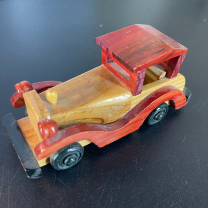 Antique automobile replica hand made wooden vintage collectible