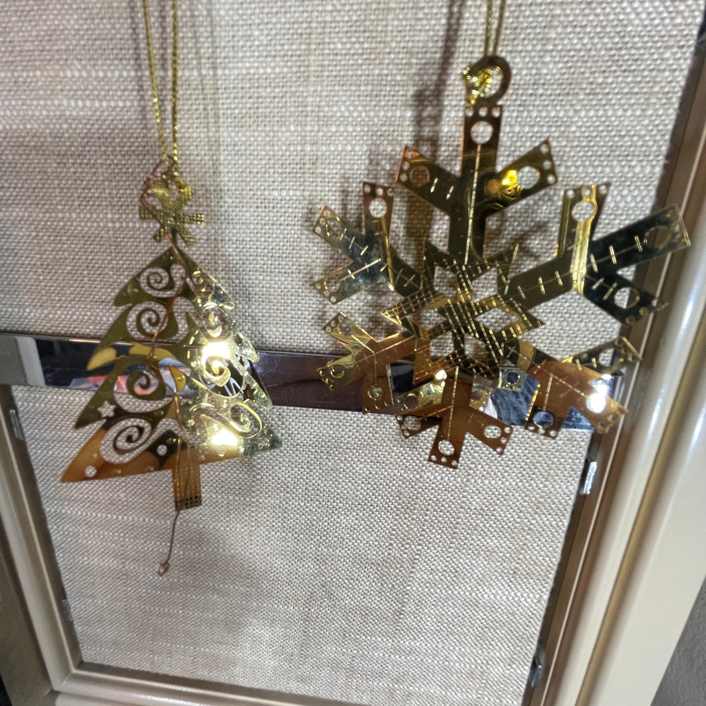 Glimmering brass and gold-toned choice vintage Christmas ornaments see pictures and variations*