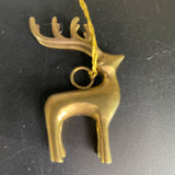 Sensational solid brass reindeer vintage Christmas ornament
