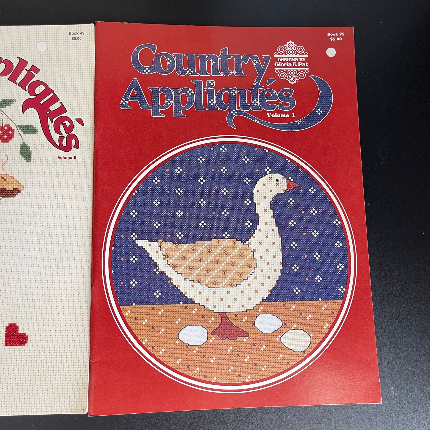 Gloria & Pat Country Applique's Set of 2 Volume I (1984) & II (1987) Counted Cross Stitch Charts