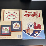 Gloria & Pat Country Applique's Set of 2 Volume I (1984) & II (1987) Counted Cross Stitch Charts