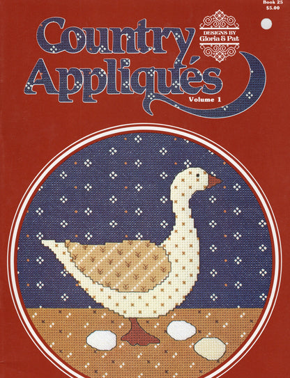 Gloria & Pat Country Applique's Set of 2 Volume I (1984) & II (1987) Counted Cross Stitch Charts